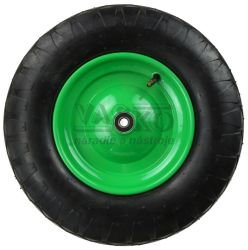 Nafukovacie koleso s loiskami, otvor 12 mm, priemer 39 cm, rka 8,5 cm, zelen, s oskou