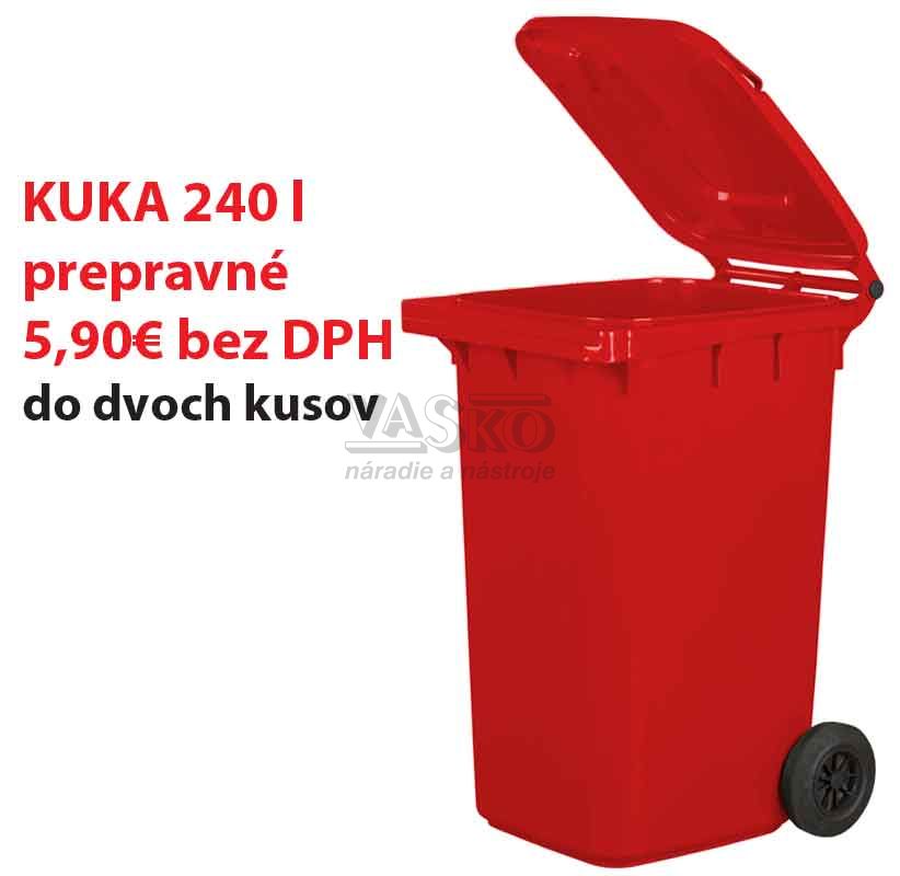 KUKA - nádoba na odpad 240 l, plastová èervená