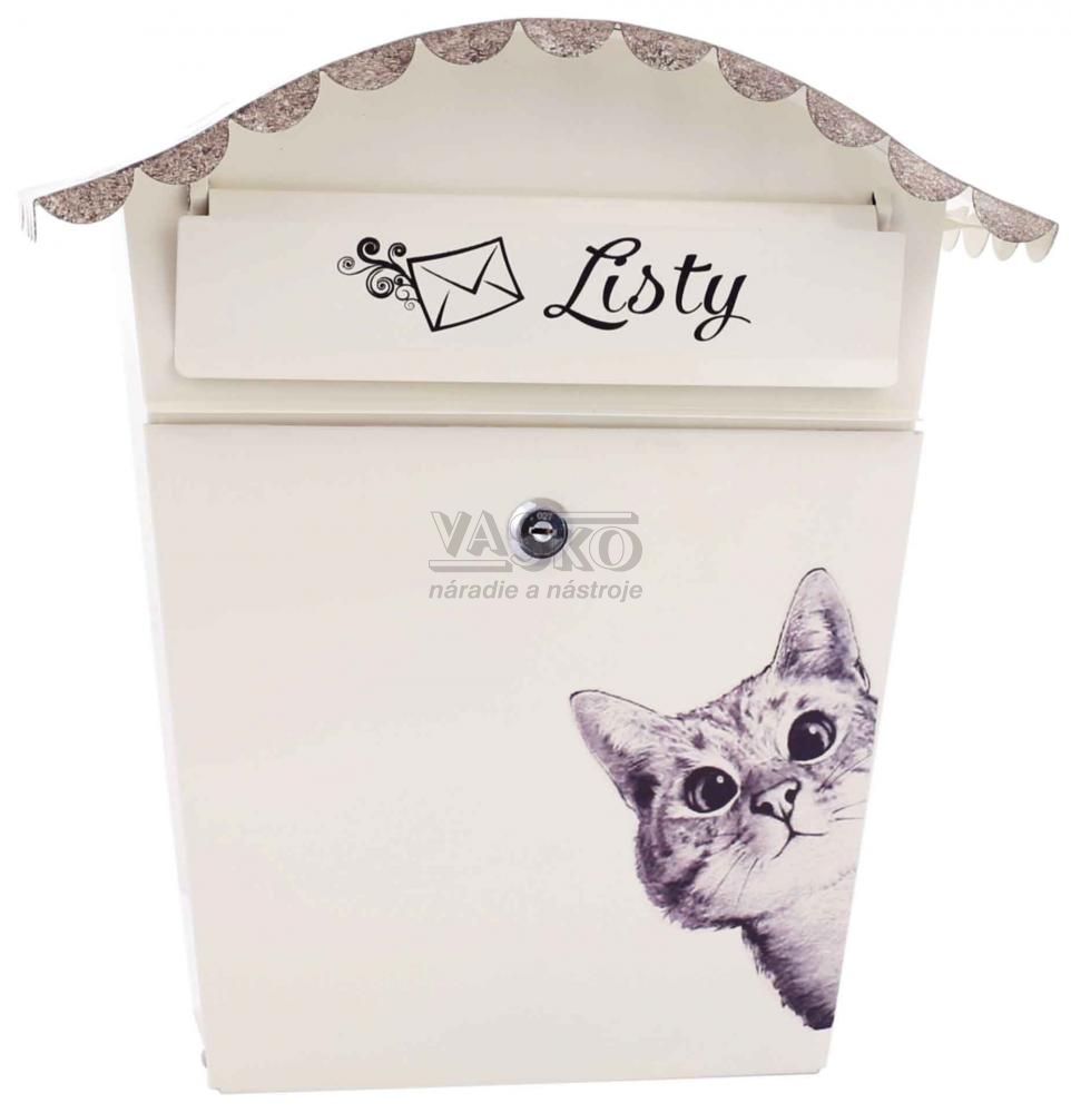 Poštová schránka s vlnitou strieškou, motív maèka, XL-TOOLS