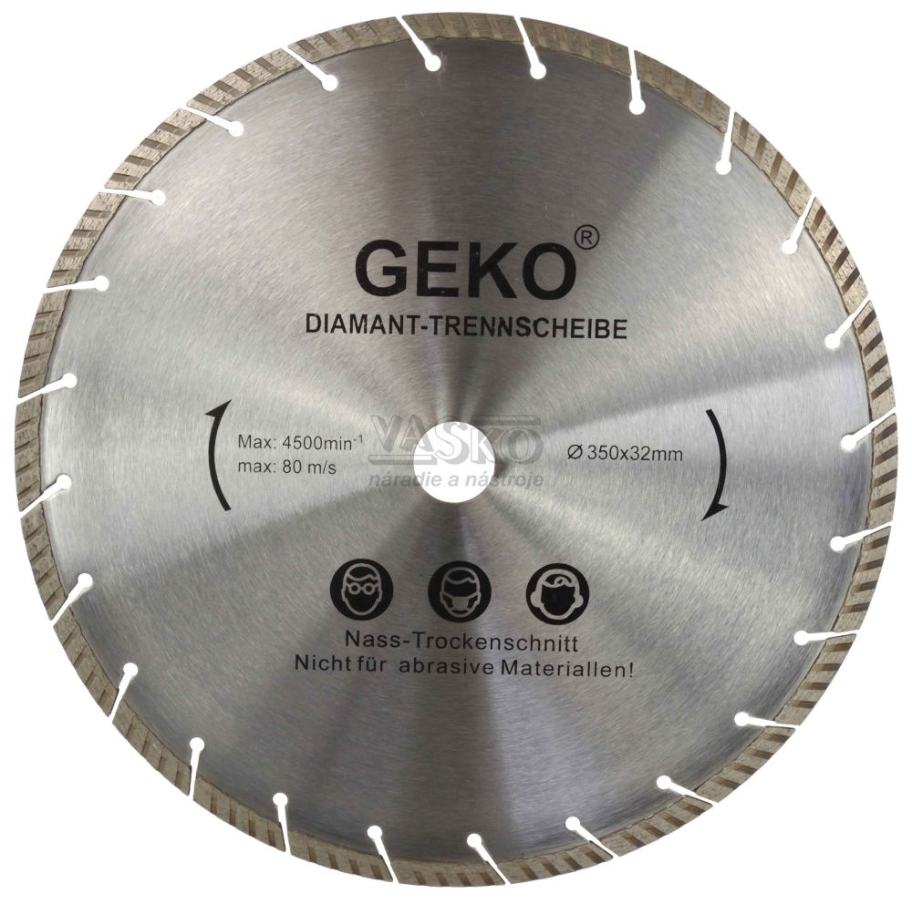 Diamantový kotúč segmentový 350 x 32 mm, LASER, GEKO