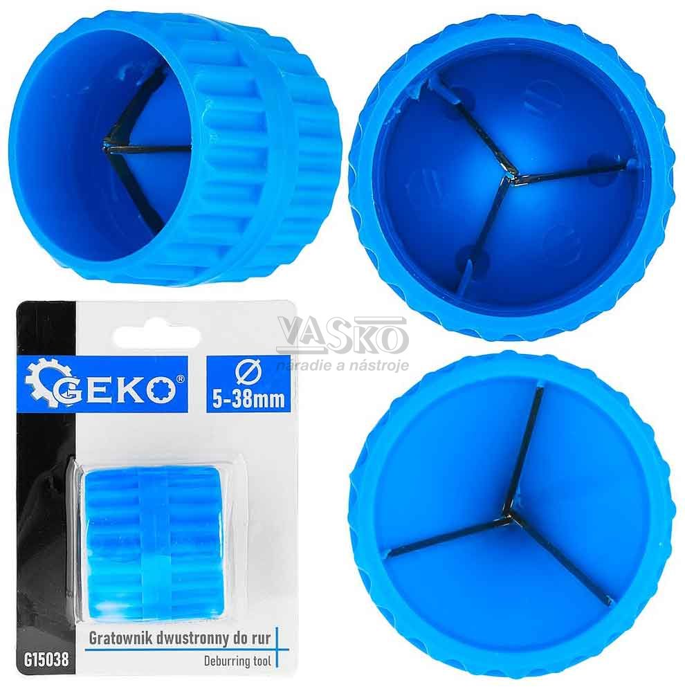 Obojstranný ddhrotovač-zrážač hrán plastových rúr 5-38 mm, GEKO