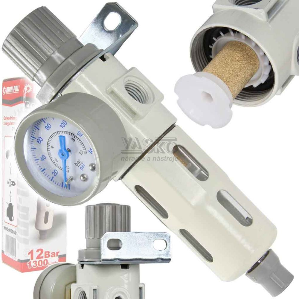 Odkaľovač s manometrom a regulátorom tlaku, 1/4 ", MAR-POL