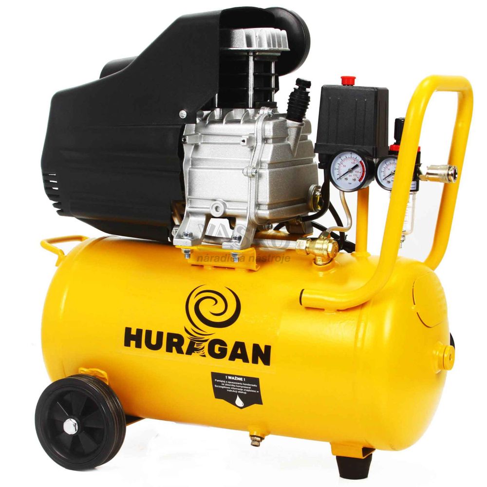 Kompresor olejový 1-piestový 1,5 kW, 216 l/min, 230V, vzdušník 24 litrov, HURAGAN