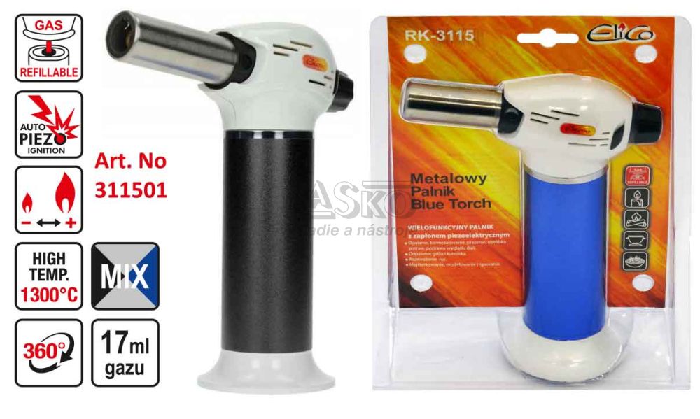 Kovový plynový horák RK-3115, ELICO