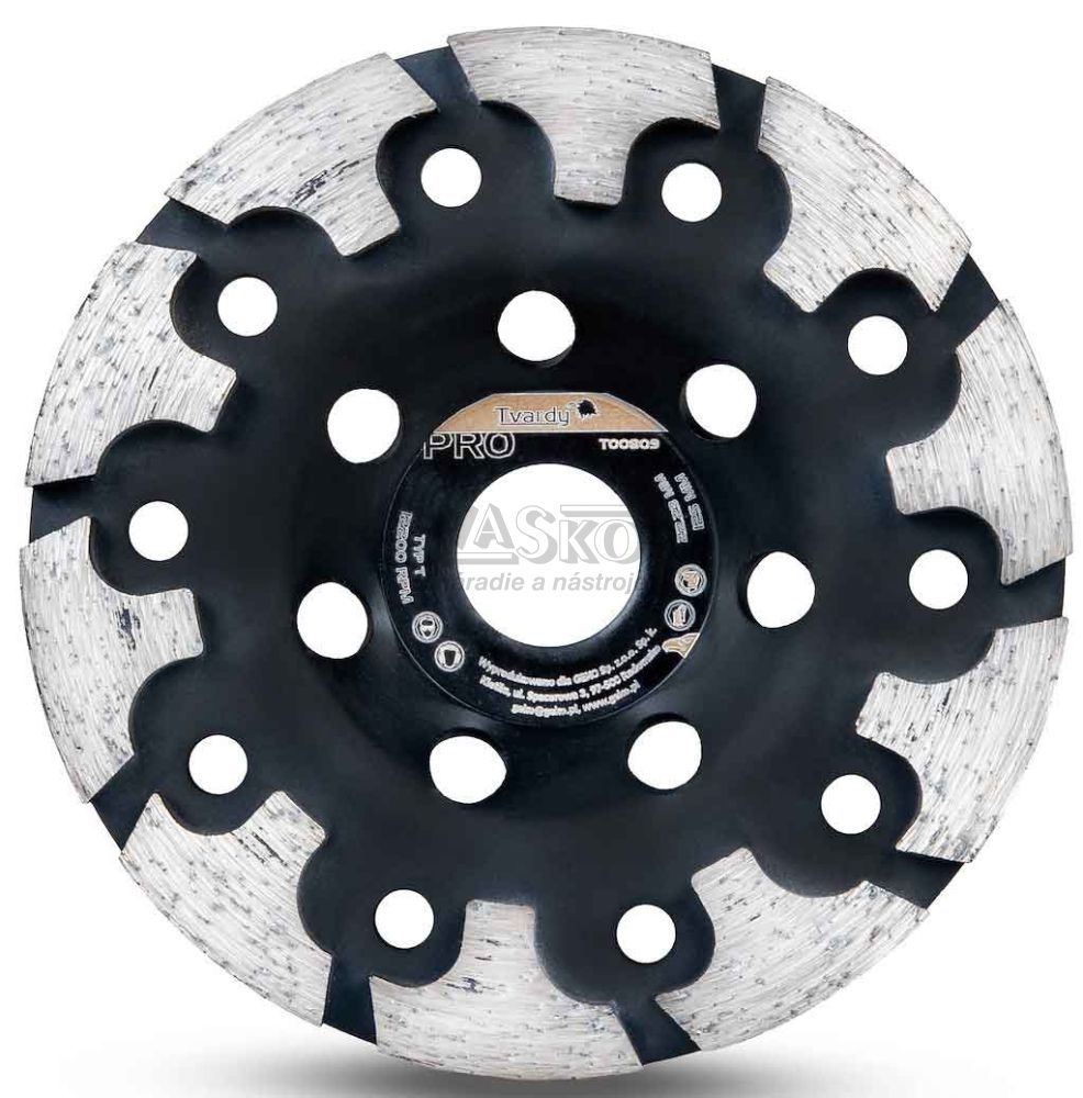 Brúsny diamantový kotúč 125x5x22,23 mm, segmentový typ-T, PROFI, TVARDY