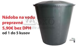 Ndoba na vodu 200 l, vrchnk + ventil