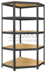 Kovov regl s drevenmi policami rohov 1800 x 750 x 450 mm , nosnos 275 kg, SOLID