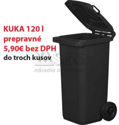 KUKA - ndoba na odpad 120 l, plastov ierna