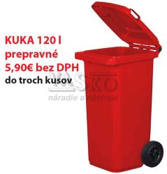 KUKA - nádoba na odpad 120 l, plastová červená