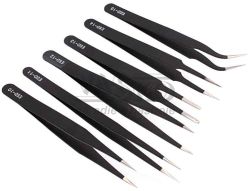 Sada antistatickch nerezovch pinziet, 6-dielna sada, XL-TOOLS