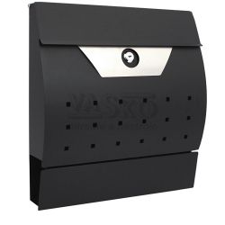 Poštová schránka,  34x10x37,5cm, polkruhová čierna nerezová, XL-TOOLS