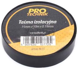 Izolan pska PVC 15 mm x 10 m x 0,19 mm, ierna, PRO-TECHNIK