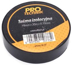 Izolan pska PVC 19 mm x 20 m x 0,19 mm, ierna, PRO-TECHNIK