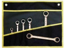 Sada račňových očkových kľúčov v plátne 6-dielna 6 x 8 až 18 x 19 mm, GUNMETAL,, PROTECO Sada račňových očkových kľúčov v plátne 6-dielna 6 x 8 až 18 x 19 mm, GUNMETAL,, PROTECO