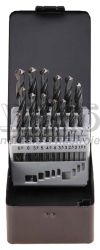 25-dielna sada vrt�kov do kovu 1-13 mm, �ierne, kovov� krabi�ka, TERRAX