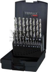 19-dielna sada vrt�kov do kovu 1-10 mm, vybrusovan�, plastov� krabi�ka, TERRAX