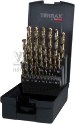 25-dielna sada vrt�kov do kovu 1-13 mm, kobaltov�, plastov� krabi�ka, TERRAX
