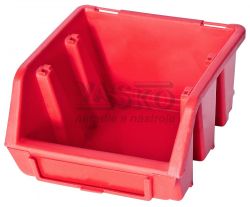 Zásobník plastový červený, dĺžka 11,5 x šírka 11,5 x výška 7,5 cm