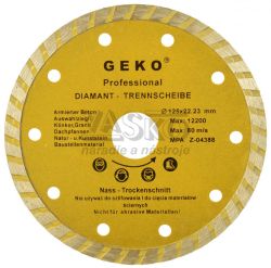 Diamantov kot TURBO 125 x 22 x 2,4 mm, celistv segment, GEKO