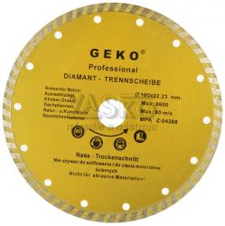 Diamantový kotúč TURBO 180 x 22 x 2,9 mm, celistvý segment, GEKO