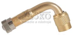 Mosadzn� koncovka k hadi�ke s priemerom 8 mm na plnenie pneumat�k, ohnut� 90�, GEKO