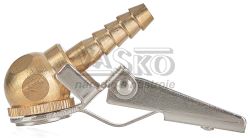 Mosadzn� koncovka k hadi�ke s priemerom 8 mm na plnenie pneumat�k so z�padkou, GEKO