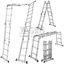 Rebrík štvordielny kĺbový 4 x 3 priečok, 370 cm, 10,8 kg, GEKO Rebrík štvordielny kĺbový 4 x 3 priečok, 370 cm, 10,8 kg, GEKO