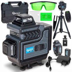 Laser krížový samonivelizačný 360°, presnosť ±1,0 mm/5m, dosah 40 m, 16 lúčov, GEKO Laser krížový samonivelizačný 360°, presnosť ±1,0 mm/5m, dosah 40 m, 16 lúčov, GEKO