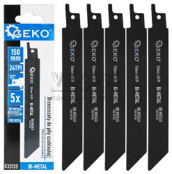 Sada me�ov�ch p�lov�ch listov na kov Bimetal 150 mm 24 TPI, 5 ks do chvostovej p�ly, GEKO