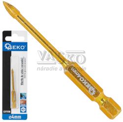 Vrtk do skla a keramiky 4 mm, 4-brit, stopka 1/4