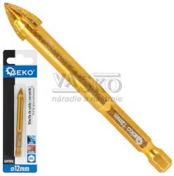 Vrták do skla a keramiky 12 mm, 4-britý, stopka 1/4 Vrták do skla a keramiky 12 mm, 4-britý, stopka 1/4