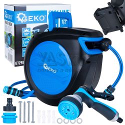 Nav�jac� bubon s dr�iakom na stenu so z�hradnou hadicou 20 m, GEKO