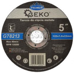 Rezn kot na kov a nerez 125 x 1,6 x 22,2 mm, GEKO