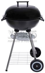Okr�hly gril na dreven� uhlie s pokrievkou a krytom � priemer ro�tu 39 cm, GEKO