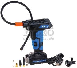 Akumulátorový kompresor 0,2-10,3 Bar, 12V, 1.5Ah batéria, 23l/min, LCD display, GEKO Akumulátorový kompresor 0,2-10,3 Bar, 12V, 1.5Ah batéria, 23l/min, LCD display, GEKO