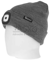 Zimn iapka s LED svetidlom, siv, GEKO