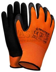 Ochrann rukavice GFOTEX, oranov priadza, latexov dla, vekos 8, VASKO