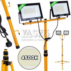 LED reflektor 2x100W s teleskopick�m stojanom, neutr�lna biela 6500K, KELTIN