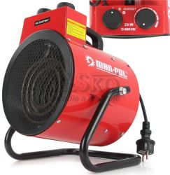 Elektrick ohrieva vzduchu 2 kW s ventiltorom a termostatom, 165 m3/hod, MAR-POL
