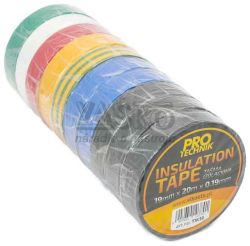 Izolačná páska PVC 19 mm x 20 m, 10 farieb, cena za 10 ks, XL-TOOLS