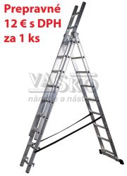 Rebrk hlinkov 3x12 stupne, 321/497/737 cm, nosnos 150 kg, 26 kg, ELKOP