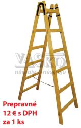 Rebrík drevený dvojdielny bez háèika10 - prieèkový, 332 cm